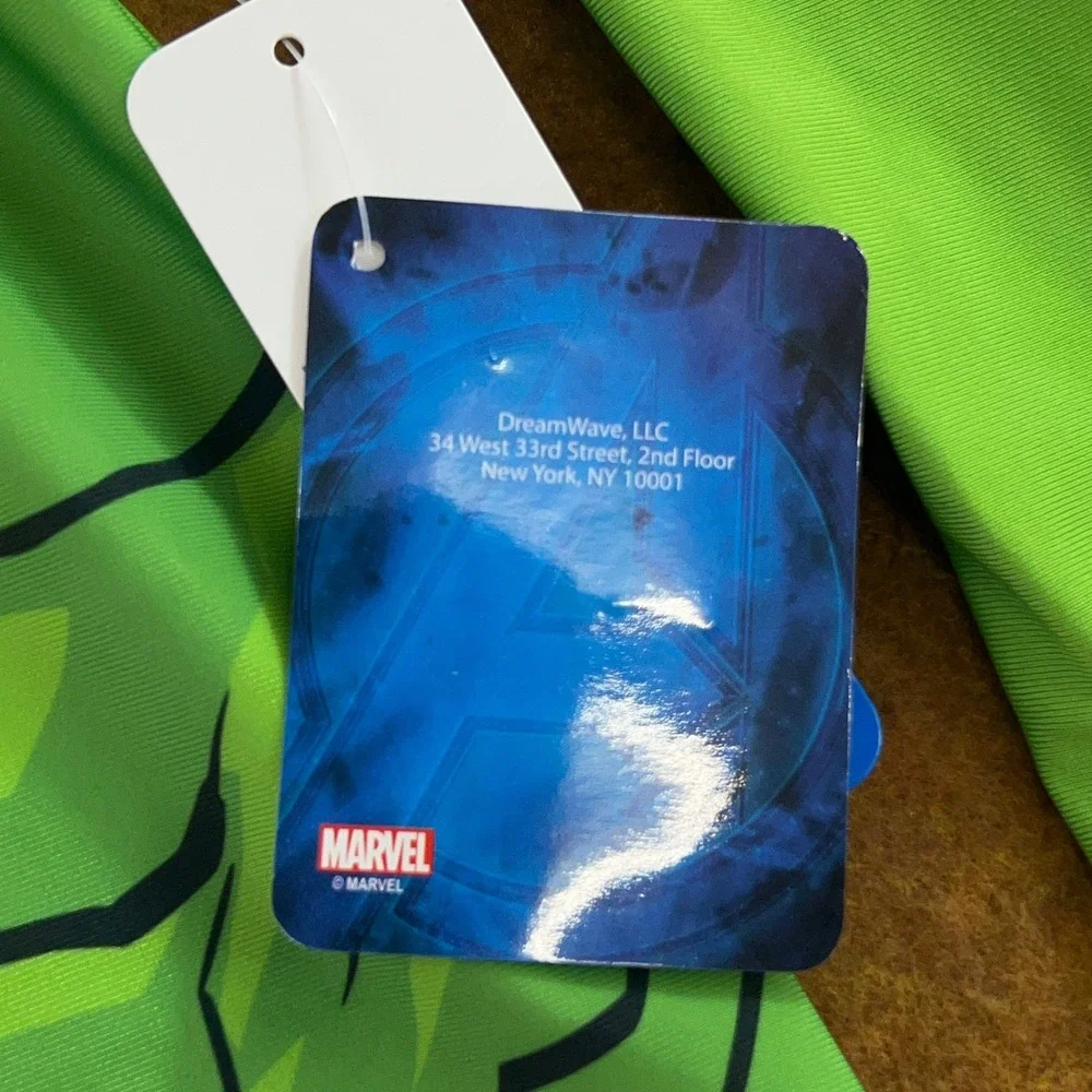 Marvel Boys 5T Green Hulk Avengers UPF 50+ Long Sleeve Rash Guard Swim Shirt NWT